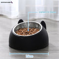 Elevated Stainless Steel 15 Degrees Tilted Cat Bowl & 