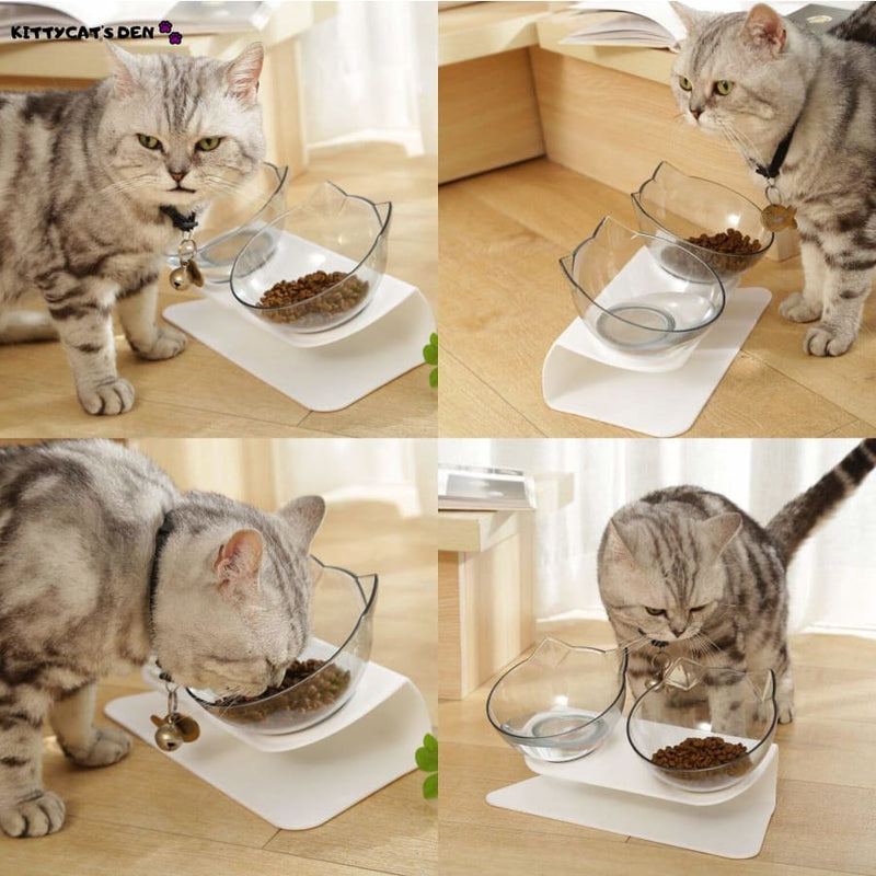 Tilted Elevated Food Or Water Bowls,cute Ceramic Cat Bowl Non-slip