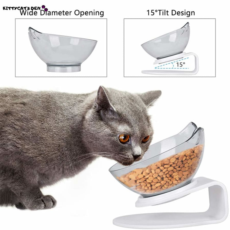 AKAOLA Cat Food Bowls Elevated Tilted 10°Raised Cat Bowls Whisker Friendly  Food & Water Bowls Stand Feeder for Cat & Puppy Non-Slip Anti-Noise